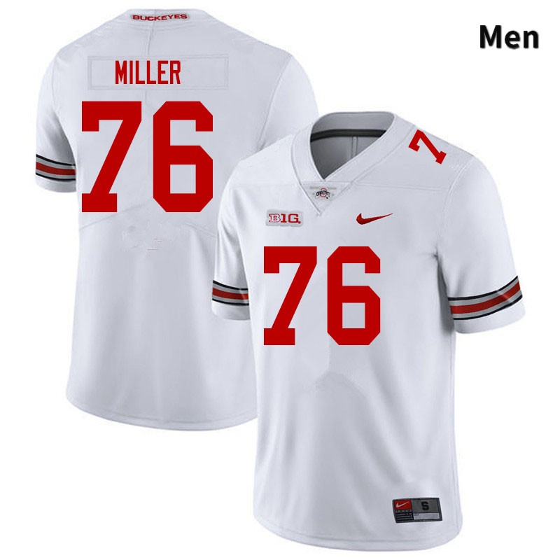 Ohio State Buckeyes Harry Miller Men's #76 White Authentic Stitched College Football Jersey